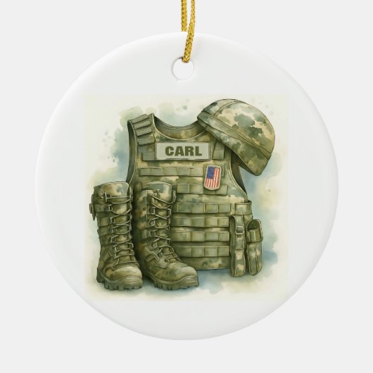 Military Uniform Ornament, Military, Boots & Hat セラミックオーナメント (正面)