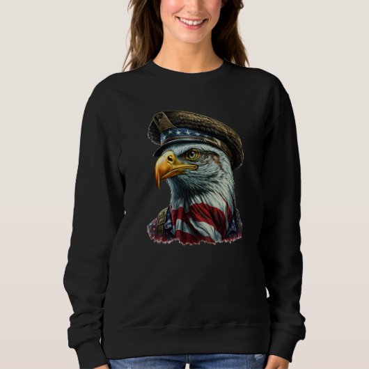 Military Veteran Patriotic American Flag  7 スウェットシャツ (正面)