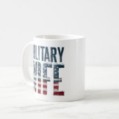 Military wife patriotic red, white and blue  コーヒーマグカップ (正面左)