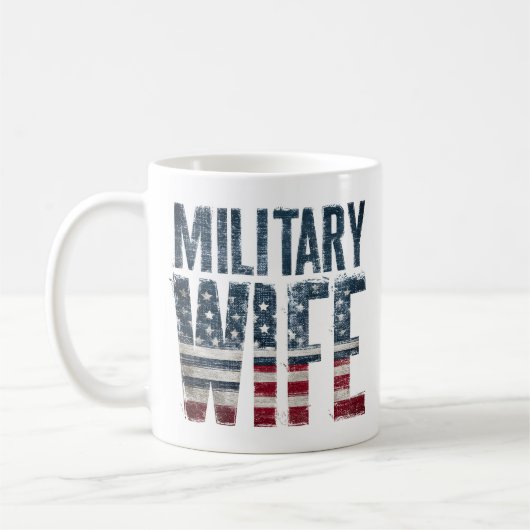 Military wife patriotic red, white and blue  コーヒーマグカップ (左)