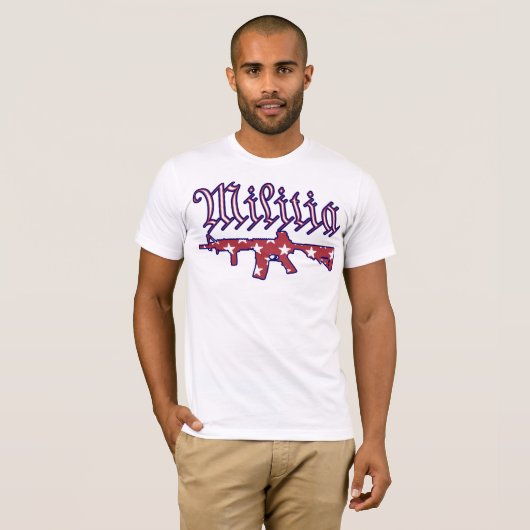Militia Declaration Tee, Patriotic America Shirt Tシャツ (正面フル)