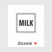 「MILK」ラベルステッカー - シンプルなデザイン シール (シート)