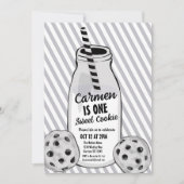 Milk and Cookie 2D Boys First Birthday 招待状 (正面)