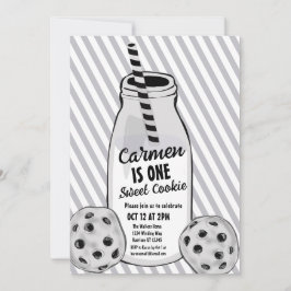 Milk and Cookie 2D Boys First Birthday 招待状