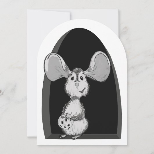 Milk and Cookie Mouse Sweet First Birthday 招待状 (裏面)