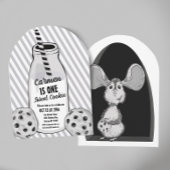 Milk and Cookie Mouse Sweet First Birthday 招待状