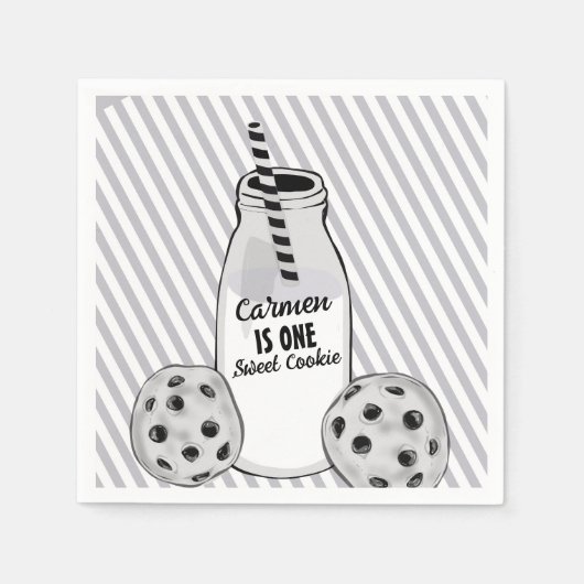 Milk and Cookie Sweet One First Birthday スタンダードカクテルナプキン (正面)