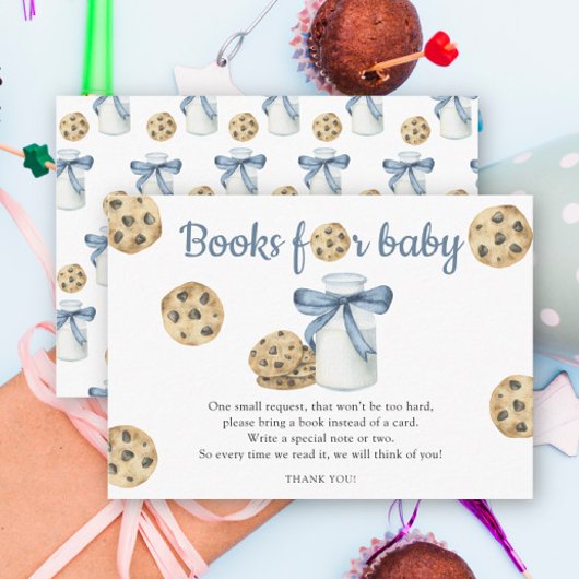 Milk and cookies and bow books for baby エンクロージャーカード