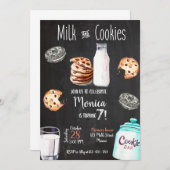 Milk and Cookies Birthday Invitation 招待状 (正面/裏面)