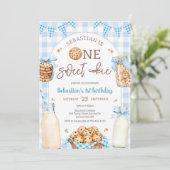 Milk and Cookies One Sweet Cookie 1st Birthday 招待状 (スタンド正面)