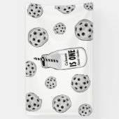 Milk and Cookies Sweet One Birthday Banner 横断幕 (縦)