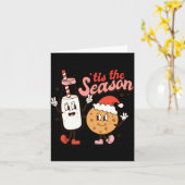 Milk And Cookies Tis The Season Holiday  カード (黄色い花)