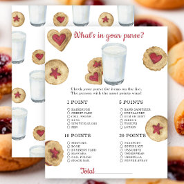 Milk baby shower What's in your purse game