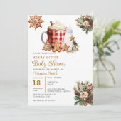 Milk bottle A Merry Little Baby Shower Gingerbread 招待状 (スタンド正面)