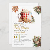 Milk bottle A Merry Little Baby Shower Gingerbread 招待状 (正面/裏面)