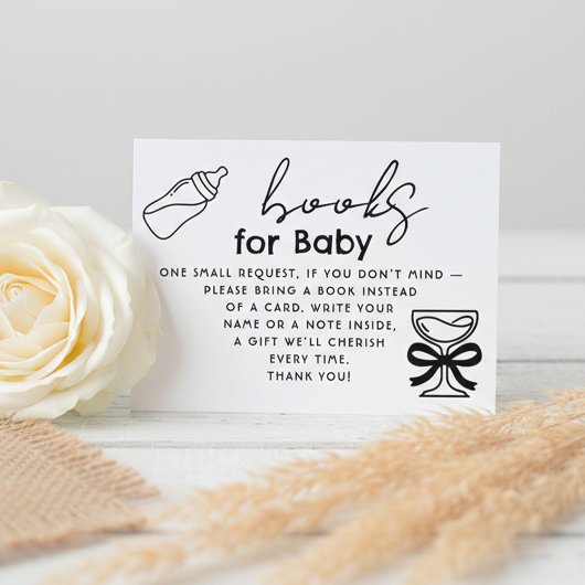 Milk Bottle and Champagne Books For Baby Request エンクロージャーカード