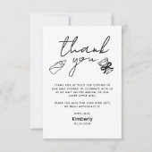 Milk Bottle Champagne Baby Shower Thank You サンキューカード (正面)