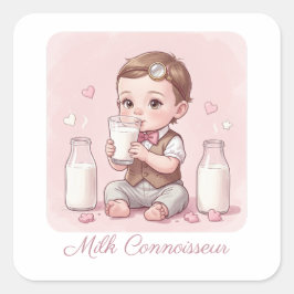 Milk Connoisseur Baby Boy Print Nursery スクエアシール