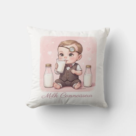 Milk Connoisseur Baby Girl Print Nursery クッション (正面)
