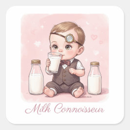 Milk Connoisseur Baby Girl Print Nursery スクエアシール