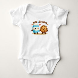Milk & Cookies – Adorable Baby Cartoon Shirt Desig ベビーボディスーツ