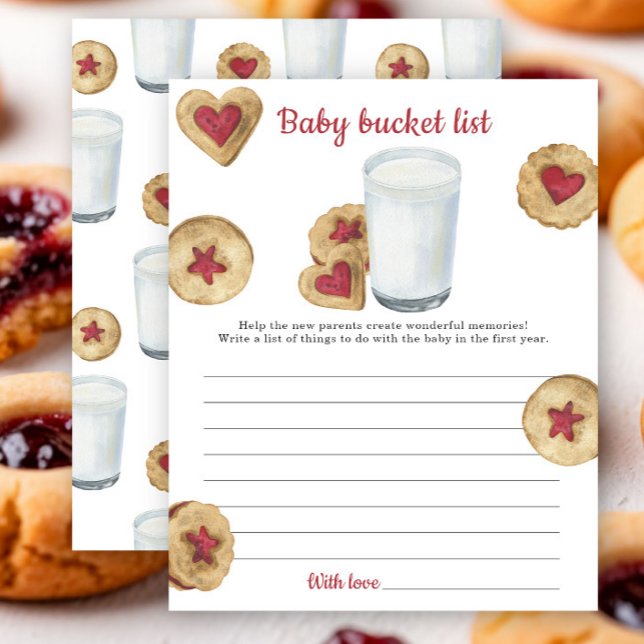 Milk & Cookies Baby Shower Baby bucket list (クリエイターアップロード済み)