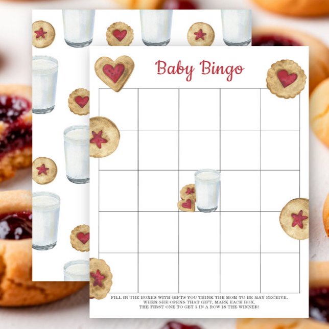 Milk & cookies Baby shower bingo game (クリエイターアップロード済み)