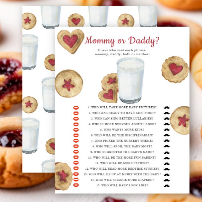 Milk & cookies baby shower Mommy or daddy game (クリエイターアップロード済み)