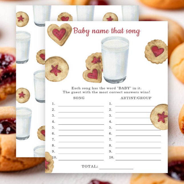 Milk & Cookies Baby shower Name that song game (クリエイターアップロード済み)