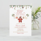 Milk Diaper Clothesline Merry Little Baby Shower 招待状 (スタンド正面)