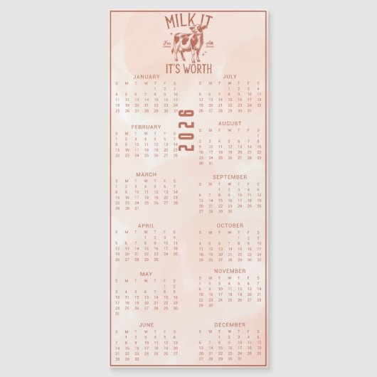Milk It For All It's Worth 2026 Brown Calendar (正面)