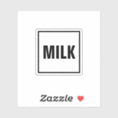 “MILK” Label Sticker – Minimalist design シール (シート)