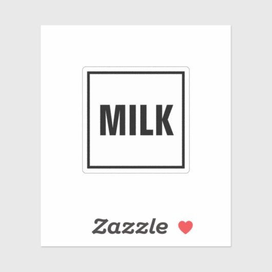 “MILK” Label Sticker – Minimalist design シール (シート)