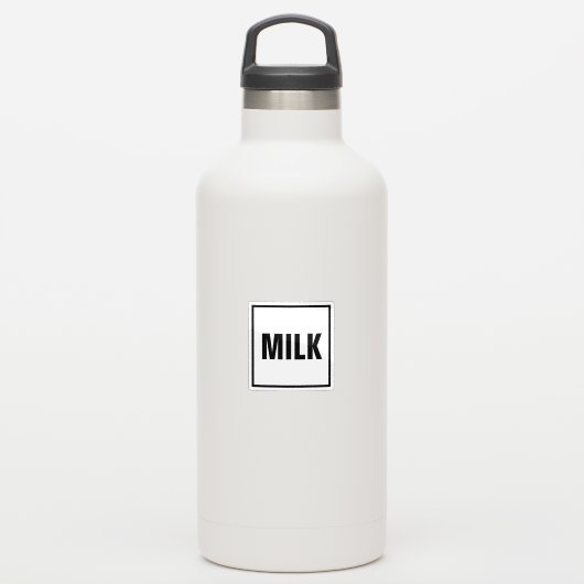 “MILK” Label Sticker – Minimalist design シール (ウォーターボトル)