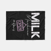 Milk Machine Open 24 Hours Funny Breastfeeding New フリースブランケット (正面(横))