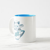 Milk pot kat "Susu" ツートーンマグカップ (正面左)
