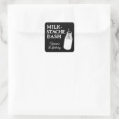 Milk Stache Bash Cookie First Birthday スクエアシール (バッグ)