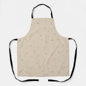 Milk Tea Japanese Lily of the Valley Floral Patter エプロン (正面)