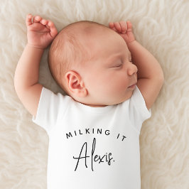 Milking It Custom Name Unisex Baby Bodysuit ベビーボディスーツ