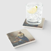 MilkmaidヨハネスVermeer ストーンコースター (横)