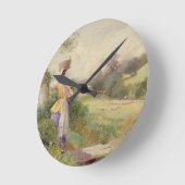 Milkmaid 1860年 ラウンド壁時計 (傾斜)