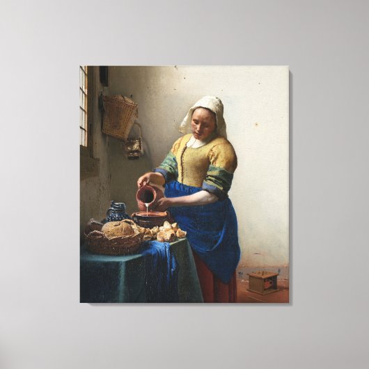 Milkmaid by Johannes Vermeer キャンバスプリント (正面)