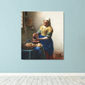 Milkmaid by Johannes Vermeer キャンバスプリント (インサイチュ (ウッドフロア))