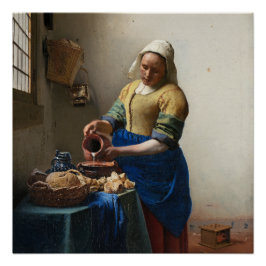 Milkmaid by Johannes Vermeer Glossy ポスター