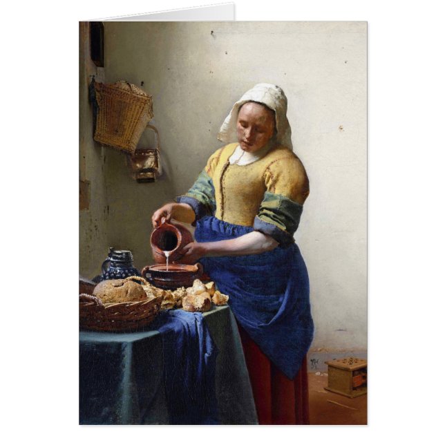 Milkmaid、c.1658-60 (キャンバスの油) (正面)