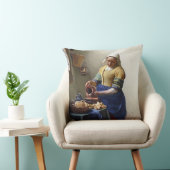 Milkmaid、c.1658-60 (キャンバスの油) クッション (椅子)