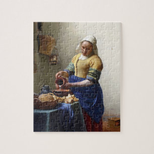 Milkmaid、c.1658-60 (キャンバスの油) ジグソーパズル