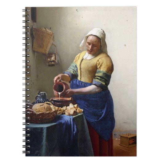 Milkmaid、c.1658-60 (キャンバスの油) ノートブック (正面)