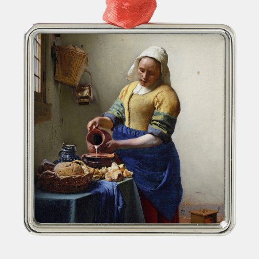 Milkmaid、c.1658-60 (キャンバスの油) メタルオーナメント (正面)