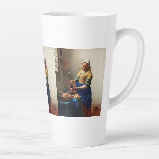 Milkmaid Kitchen Maid by Johannes Vermeer カフェラテマグ (右)